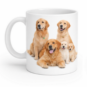 Kubek z psem Golden retriever
