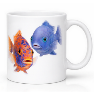 Kubek z rybami akwariowymi pyszczaki