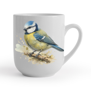 Kubek 300 ml z sikorką modrą – akwarela