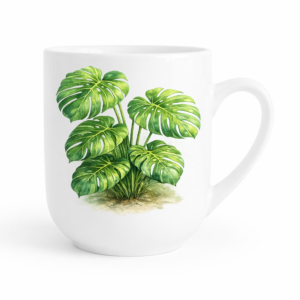 Kubek 300 ml kwiatowy – monstera
